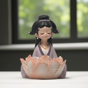 Lavender Lotus Meditative Figurine - Yoga Posture Statue | Home Decor | Yoga Woman Statues | Yoga Sculpture Online In India | Modern yoga figurine